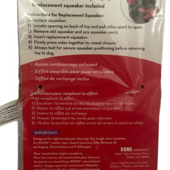 KONG Dr. Noyz XXS Squeaker Dog Puppy Toys Bears Xtra Squeaker Chew Play Fetch - Picture 2 of 3